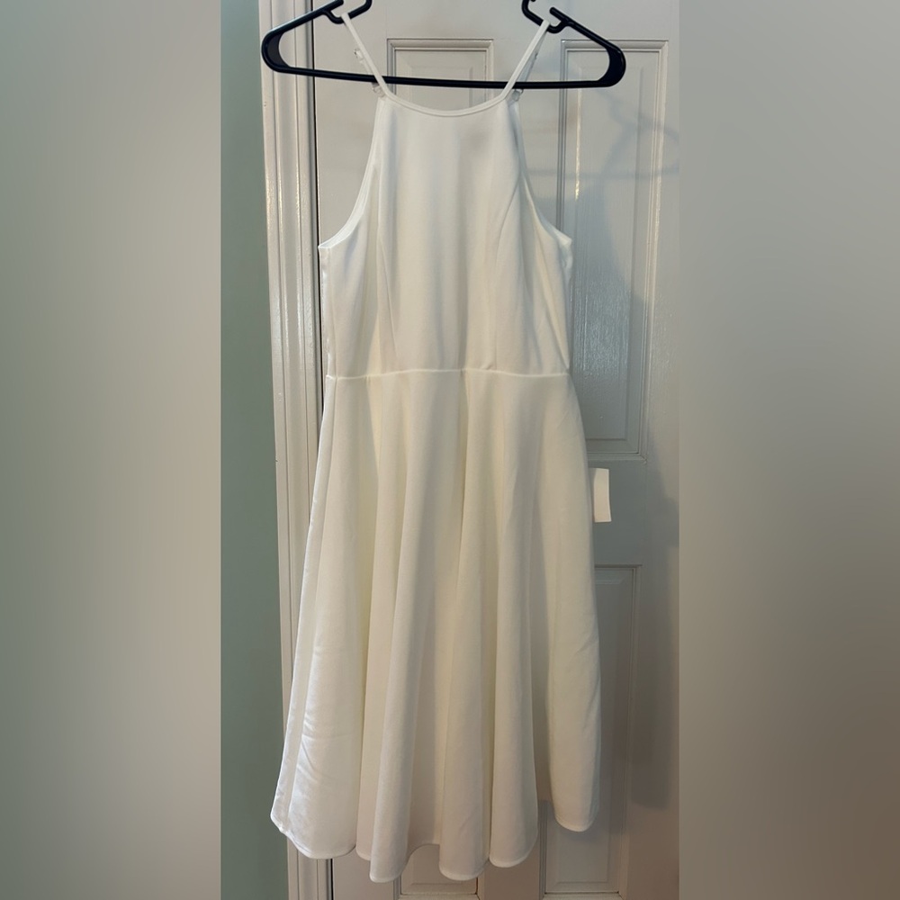 NWT Women’s Lulu's Small Classic White Dress with Adjustable Spaghetti Straps